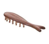 IWOWHERO Peine de Masaje Diseño Ovalado para Cuero Cabelludo de Madera de Sándalo para Desenredar y Relajar el Cabello en Forma de Ballena, Masajeador Artesanal