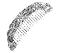 IWOWHERO Peine De Plata De Dragón y Fénix Vintage Peine Portátil Retro Grabado De Animales