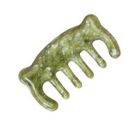 IWOWHERO Peine Masajeador de Jade para Cabelludo con Diseño Oso Verde Herramienta Manual para Estimular Circulación y Fortalecer Cabello para Cuidado Capilar y Regalo Elegante