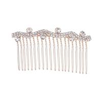 IWOWHERO Peine Para El Cabello Con Diamantes De Imitación Tipo Onda Para Mujeres Y Niñas Accesorio Elegante Para El Cabello