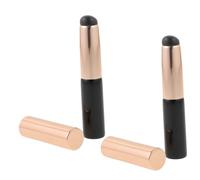IWOWHERO Pincel labial de silicona con cabeza redonda brocha de maquillaje de doble cabeza pincel de maquillaje corrector Herramienta de maquillaje para mujeres aplicadores de labios Metal