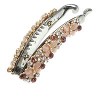 IWOWHERO Pinza de Cabello Banana con Strass para Mujer Accesorio Brillante para Pelo Grueso y Diseño de Aleación con Piedra Ojo de Gato Color Morado Clip Elegante y Resistente para Uso