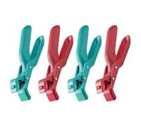 IWOWHERO Pinzas Antideslizantes de Silicona para Cocina 4 Piezas 2 Rojas 2 Verdes Clip Anti-Escaldaduras para Platos y Cuencos Calientes Utensilios Seguros para Manipular y Servir