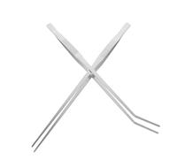 IWOWHERO Pinzas para Alimentar Reptiles Acero Inoxidable 20 CM Set 2 Piezas Puntas Recta y Curva Herramienta para Terrarios Acuarios Mantenimiento Seguro