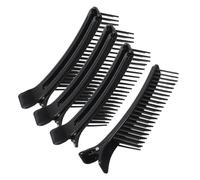 IWOWHERO Pinzas Para Seccionar El Cabello 4 Piezas Negro Tipo Peine Accesorio Profesional Para Estilistas Salones De Belleza y Uso Personal