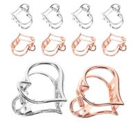 IWOWHERO Pinzas Pelo en Forma de Corazón, 10 Piezas (5 Plateadas y 5 en Rosa Dorado), Clips de Garra Antideslizantes, Pequeñas Horquillas Metálicas para Mujer, Accesorio de Moda