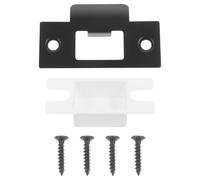 IWOWHERO Placa de Pestillo de Puerta Metálica de 1-5/8 Pulgadas Placa Guía Forma de T para Cerraduras de Puertas de Madera Color Negro Kit de Reparación Que Incluye Caja y Tornillos