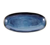 IWOWHERO Platos Ovalados de Porcelana para Servir Carne y Frutas Deshidratadas, Color Azul, Tamaño L, Perfectos para Fiestas en Casa y Bodas