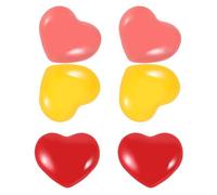 IWOWHERO Pomos para Muebles de Cerámica Forma de Corazón Color y Grande Tiradores Orificio para Cajones y Armarios 6 Piezas Accesorios para Baño y Cocina