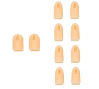IWOWHERO Protectores De Dedos De Silicona Para Manicura 10 Unidades Tamaño Estándar Antigolpes Para Profesionales y Aficionados Arte De Uñas Casa Kit De Repuesto Color Carne