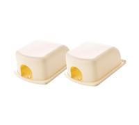 IWOWHERO Protectores de Enchufes Infantiles Adhesivos 2 Pcs Beige Abs a Prueba de Niños para Seguridad Eléctrica en Hogar y Protección de Niños Pequeños