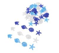 IWOWHERO Recortes De Madera Marina Para Manualidades 3 Colores 50 Piezas Ligeras Decoración Náutica Para Proyectos Creativos