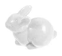 IWOWHERO Tapas Decorativas para Pernos de Inodoro 2 Piezas de Cerámica Diseño de Conejo Blanco Tamaño Grande 8x5x7 Cm para Accesorios Baño y Decoración Hogar