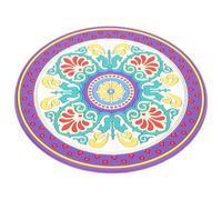 IWOWHERO Tapete Grande para Cuenco de Meditación Budista, Almohadilla Redonda de Tela Estampado Étnico Claro, Cojín Artesanal para Terapia de Sonido y Práctica Espiritual