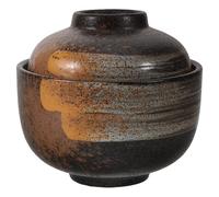 IWOWHERO Tazón de Cerámica Japonesa con Tapa, Cuenco para Sopa y Fideos Udon, Tamaño Mediano, Material Cerámico Saludable, Adecuado para Ramen, Huevos al Vapor y Cocina Casera