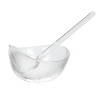 IWOWHERO Tazón de Vidrio para Mascarillas Faciales y Aceites Esenciales, Juego, Tamaño Pequeño, Transparente, con Cuchara de Vidrio, Portátil, para Uso en Salón de Belleza y Cuidado