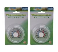 IWOWHERO Termómetro de Interior de Madera 2 Piezas, Termómetro Colgante Vertical Redondo, Doble Escala Celsius y Fahrenheit, para Hogar, Escuela y Patio, Fácil de Colgar, Resistente