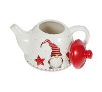 IWOWHERO Tetera de Cerámica Nórdico con Diseño Navideño Tetera Decorativa para Té con Capacidad Moderada Material Seguro y Acabado Premium para Hogar y Fiestas