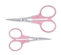 IWOWHERO Tijeras en Acero Inoxidable Punta Puntiaguda y Mango Ergonómico Juego de 2 para Coser y Cortar Hilo Color Rosa para Manualidades y Costura