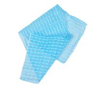 IWOWHERO Toalla Exfoliante para Ducha Larga de Jacquard Azul, Paño Suave Antideslizante 35x12 Pulgadas para Limpieza Profunda de Espalda, Secado Rápido, Depurador Corporal para Spa y Baño