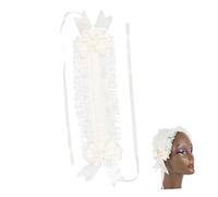 IWOWHERO Tocado De Encaje Lolita Banda Cabeza Para Mujer y Niña Tamaño Único Color Blanco Crema Diseño De Estrellas Para Cosplay y Fiestas