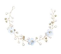 IWOWHERO Tocados de Boda para Novia Exquisita Diadema Bohemia con Flores de Perla para Fiesta Nupcial de Mujer