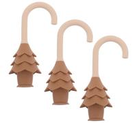 IWOWHERO Tope de Puerta Antipinchazos para Protector de Puerta de Silicona Color Café Diseño Pino Decorativo 3 Unidades Seguridad Infantil para Hogares y Guarderías