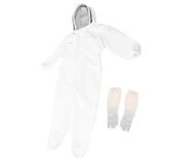 IWOWHERO Traje de Apicultor XL de Algodón Grueso con Capucha y Velo Mono Completo con Guantes para Protección contra Aguijonazos Ropa Ventilada para Apicultura Profesional y Manejo