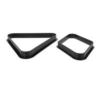 IWOWHERO Triángulo Billar de Plástico Negro para Bolas Estándar, Soporte Triangular para Mesa de Billar Profesional, Accesorio Resistente y Funcional, Pack de 2 Piezas