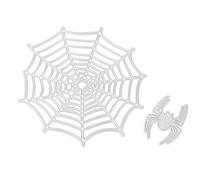 IWOWHERO Troqueles de Corte Metálicos DIY para Manualidades Halloween, Juego 2 Piezas Plantilla de Telaraña Plateada, Herramienta para Scrapbooking y Decoración Festiva