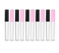 IWOWHERO Tubos Labiales Vacíos Transparentes 20 Unidades 2,5 Ml Redondos para Brillo de Labios Viaje Subenvases Cosmétiques Tapas Rosa y Negra