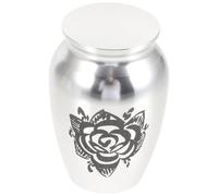 IWOWHERO Urnas Funerarias de Aleación para Cenizas de Adultos, Urna Portátil de Metal Plata Líneas Suaves y Diseño Ligero para Uso Funerario