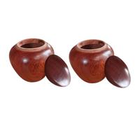 IWOWHERO Urnas Pequeñas para Cenizas Humanas de Madera de Palo de Rosa Mini Urnas de Cremación Portátiles 2 Piezas Compacta para Mascotas y Humanos