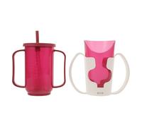 IWOWHERO Vaso Antiderrames para Personas Mayores 250 Ml, Taza para Sorber Doble Asa, Plástico Seguro para Cuidados Hospitalarios y Pacientes Postrados, Asistencia para Disfagia y Bebida