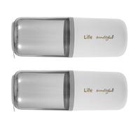 IWOWHERO Vaso de Viaje para Cepillo de Dientes 2 Piezas Gris con Orificio de Drenaje, Contenedor Portátil para Pasta Dental, Estuche Compacto y Ligero para Camping, Viajes y Uso