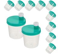IWOWHERO Vasos de Muestras para Laboratorio 30 Ml Tapa de Rosca Verde, Recipientes Médicos para Orina, 40 Unidades, Portamuestras Plásticos Herméticos para Pruebas Clínicas y Recolección