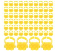 IWOWHERO Vasos Hexagonales para Pegamento de Pestañas 250 Piezas Diseño de Panal Frascos para Extensiones de Pestañas Anillo y 7 Ranuras Soporte Portátil para Uso Profesional en Salones
