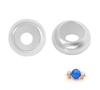 iwui 2PCS Espaciadores Abalorios 925 de Plata de Ley con Goma para Charm Stopper, Separadores para Pulsera de Abalorios Tope Compatibles con Pulseras Pand-ora