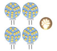 iwui 4PCS Bombilla G4 LED 12V 2W equivalente 20W halógeno, luz blanco cálido 2700K, 220 lúmenes, 120° ángulo, base bi-pin G4 AC/DC 12V, bombilla LED duradera, iluminación hogar