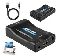 iwui SCART to HDMI Adaptador con Cable USB 1080p/720p, Euroconector a HDMI Audio Video Convertidor, Plug and Play para TV DVD VHS VCR STB BLU-Ray PS1 PS2 PS3 Xbox Player,Moniteur Projecteur