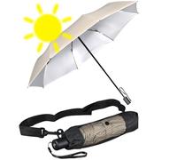 iX-brella City Trekking - Paraguas con bastón extralargo con protección UV y contra el calor, Beige-silver - Protección contra rayos UV y contra el calor, 98 cm, Abrebotellas de mano