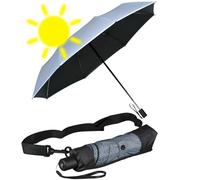 iX-brella City Trekking - Paraguas con bastón extralargo con protección UV y contra el calor, Ice-black - Protección contra rayos UV y contra el calor, 98 cm, Abrebotellas de mano