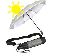 iX-brella City Trekking - Paraguas con bastón extralargo con protección UV y contra el calor, Stone-silver - Protección contra rayos UV y contra el calor, 98 cm, Abrebotellas de mano