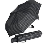 iX-brella First Class - Paraguas con funda - Estable y resistente a las tormentas, Cuadros negro, 95 cm