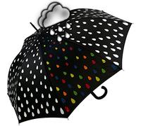 iX-brella First Class XL - Paraguas automático de fibra de vidrio (110 cm), Cambio de color - gotas de lluvia, Stockschirm Automatik, Paraguas automático