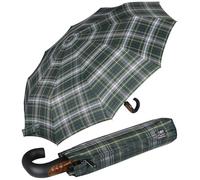 iX-brella Paraguas de bolsillo para hombre con mango redondo automático, Aspecto de madera, color verde, 106 cm