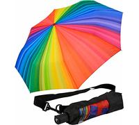 iX-brella Paraguas de trekking XXL con bandolera, arcoiris, 115 cm, Paraguas de bolsillo XXL