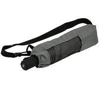 iX-brella Paraguas de trekking XXL con bandolera, gris, 115 cm, Paraguas de bolsillo XXL
