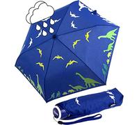 iX-brella Paraguas infantil mini Safety Reflex extra ligero, dinosaurios, 95 cm, paraguas de bolsillo con abridor de mano