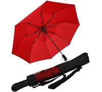 iX-brella Paraguas plegable XXL de fibra de vidrio de 124 cm con automático, rojo oscuro, 124 cm, Paraguas de bolsillo XXL